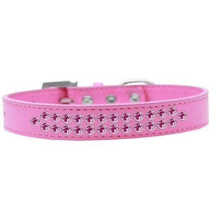 UNCONDITIONAL LOVE Two Row Bright Pink Crystal Dog CollarBright Pink Size 14 UN756524